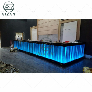 Barra de <span class=keywords><strong>Bar</strong></span> de Diseño Elegante 2026, Barra de <span class=keywords><strong>Bar</strong></span> Moderna con Luces LED Grandes para Pub, Club Nocturno, Personalizable - Product Image 3