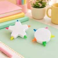 Marcador Fluorescente 5 en 1 con Forma de Estrella y Pétalos de Flor, Personalizable con Logotipo, Regalo Promocional