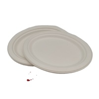 Assiette jetable compostable et biodégradable en bagasse de canne à sucre pour les dîners et les fêtes