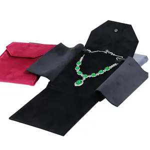 High Grade Velvet Pearl Necklace Bag Fashionable Sweater Chain Cover Chain Storage Jewelry Packaging Bags