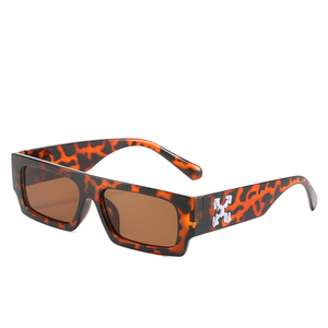 Diseñador <span class=keywords><strong>Vintage</strong></span> Gafas de sol Gafas de Sol para Mujeres Hombres Flat Top Rectángulo Logo UV400 Amarillo PC Marco Lentes Gafas Marca - Product Image 3