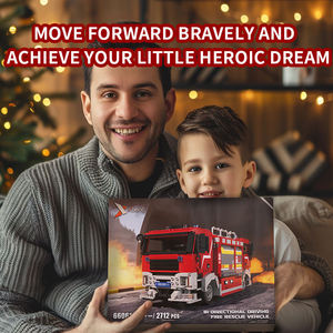 66061 Large-Scale Fire Truck Assembly ABS <b>Plastic</b> Small-Particle Building <b>Blocks</b> Educational Toy Boys Ages 14+ - Product Image 5