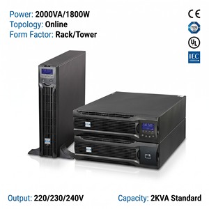 เครื่องสำรองไฟฟ้าแบบติดตั้งบนแร็ค DX Series DX RT 2K 2kVA 1.8kW 230V CE ISO ระบบแปลงไฟแบบ Double Conversion สำหรับห้องเซิร์ฟเวอร์ระบบเครือข่าย IT - Product Image 5