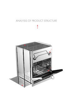 Nuovo arrivo pieghevole in acciaio inox quadrato stufa a <span class=keywords><strong>legna</strong></span> Picnic fuoco forno campeggio esterno barbecue cottura Grill <span class=keywords><strong>stufe</strong></span> a carbone - Product Image 3