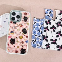 Coque de téléphone à panneau arrière magnétique remplaçable pour iphone 17 / 17pro/17promax/17air avec le chat noir à dessert doré