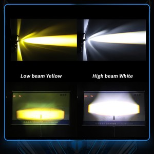 Foco de motocicleta de iluminación auxiliar de alto brillo, luces intermitentes de dos colores blancas y amarillas Lejanas y Cercanas - Product Image 4