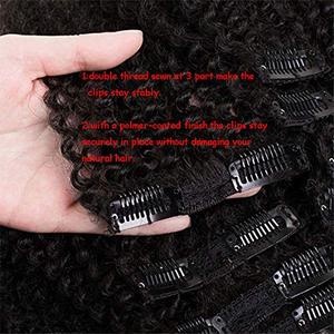 Extensions de <span class=keywords><strong>cheveux</strong></span> brésiliens afro bouclés à clipser, <span class=keywords><strong>cheveux</strong></span> humains vierges brésiliens afro bouclés à clipser - Product Image 5