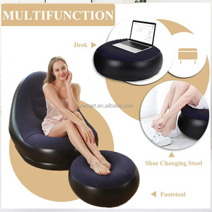 Mart Custom Indoor Outdoor PVC Flocking <b>Inflatable</b> <b>Sofa</b> Chair Leisure Legless <b>Inflatable</b> Air <b>Sofa</b> - Product Image 3