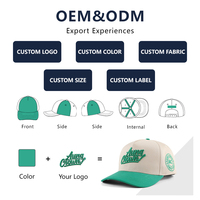 Gorra de Béisbol Personalizada de Algodón, Gorras de 5 Paneles con Cierre a Presión y Logotipo
