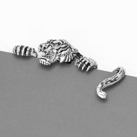 Broches vintage plaquées or en forme de tigre pour hommes, badges animaux en alliage, épingles de revers pour costumes et manteaux, bijoux fantaisie, vente en gros