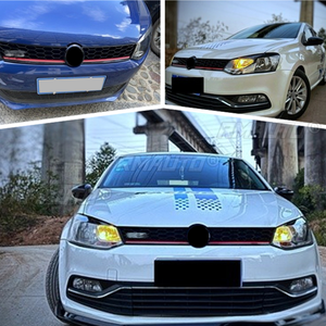 Rejilla Superior Delantera de Malla de Panal para Volkswagen VW Polo 2014 2015 2016 2017 2018 Estilo GTI Parrilla de Carreras - Product Image 6