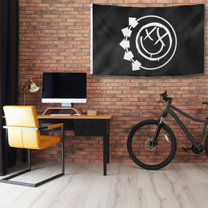 3x5フィート Blink-182 バンドロゴ旗（スマイリーフェイス付き）、両面ポリエステル製バナー、パンクロックファン向け - Product Image 4