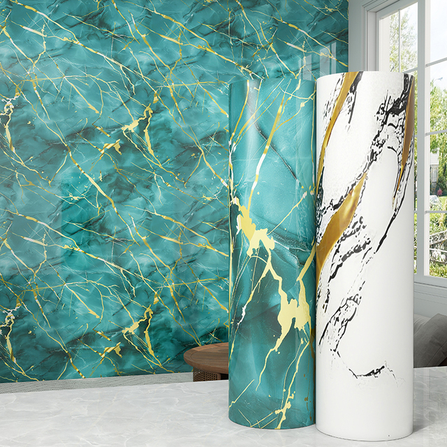 Luxury Wave Marble Wallpaper Modern Abstract Peel and Stick Wallpaper with 3D Gold and Gray Swirl Design for Living Room