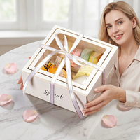 Boîtes en carton rigide pour gâteau au chocolat et aliments pour bébés avec fermeture magnétique et poignée, doublure personnalisable et portable