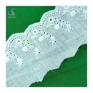 YX2716 Manufacturer Pure White Lace Trim Water Soluble Embroidery Knitting Cotton Lace Trim By The Yards