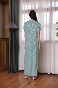 Abaya élégante pour femmes, à fleurs, dentelle <span class=keywords><strong>marocaine</strong></span>, sequins, broderie, respirante, coupe ample, grande taille, traditionnelle, pour mariage islamique - Product Image 6