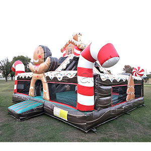 Inflable Navideño para Niños, Combo de Brincolín, <span class=keywords><strong>Casa</strong></span> de Brinco con Diseño de Pan de Jengibre - Product Image 1