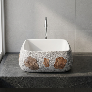 Vasque rectangulaire en céramique moderne, finition mate, grandes, moyennes et petites tailles, pour salle de bain d'hôpital (vente en gros) - Product Image 2