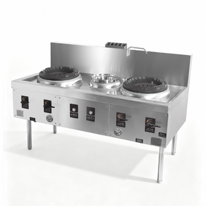 ステンレス鋼ダブルバーナー工業用2ウォックガスレンジレストラン設備中国製クッカーシングル暖かいガスストーブ - Product Image 2