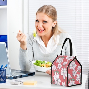 Hawaiian Designer Custom Tropical Flower Designer 6 CANS Pack Reusable Tote Lunch Cooler Bags for Outdoor Picnic School - Product Image 6