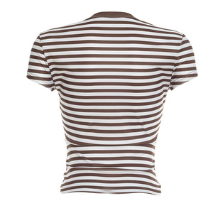 Viviblook Y26TP018 Camiseta Corta a Rayas con Botones para Mujer, Nueva Colección de Verano, Top Corto para Mujer - Product Image 6