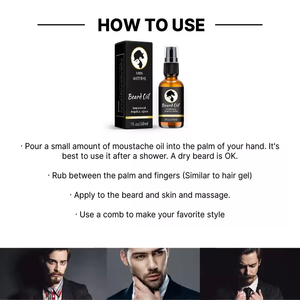 Aceite para el Crecimiento de la Barba para Hombres, 100% Natural, Suaviza, Fortalece y Estimula el Crecimiento de Barba y <span class=keywords><strong>Bigote</strong></span> |   Marca Privada 30mL - Product Image 4
