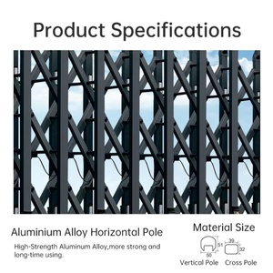 Portail rétractable automatique en alliage d'aluminium Zhanjiang FR521, taille/couleur personnalisées, durable, utilisation extérieure pour écoles, sécurité, garantie 1 an - Product Image 2