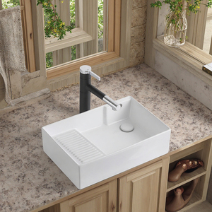 <span class=keywords><strong>Lavandino</strong></span> In ceramica con lavabo singolo resistente lavello lavello lavabo con lavello integrato con presa laterale per lavelli da <span class=keywords><strong>bagno</strong></span> facile da pulire - Product Image 5