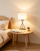 Lampe de bureau de style nordique pour la décoration intérieure, base E26, abat-jour en lin, corps en métal, contrôle par capteur/interrupteur AC, source de lumière LED pour salon