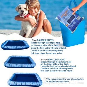 Inflatable PVC Pet Water Float 57x33in Blue Dog Pool For Big Medium Small Dogs Up To 220 Lbs - Product Image 5