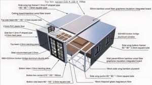 Prefab nhà hai phòng ngủ 1 phòng tắm sang trọng 20/ 40ft prefab khách sạn gấp container nhà để bán mở rộng container nhà - Product Image 4