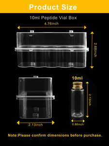 Boîte de rangement en verre transparent de 3 ml, 5 ml, 7 ml, 10 ml, 20 ml avec flacon en plastique et impression givrée/sérigraphie pour l'emballage de vaccins et de peptides - Product Image 2