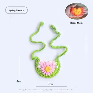 Nouvelle É<span class=keywords><strong>charpe</strong></span> pour Animaux de Compagnie Baboney JX045 Motif Floral Kawaii en Polyester, Mini Sac Poupée, Accessoires pour Chats et Chiens, Serviette Anti-Bave Tricotée à la Main - Product Image 6