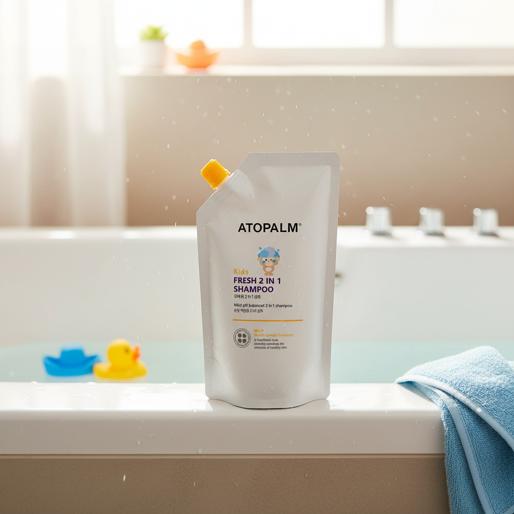 ORANGLES Atopalm Kids 2-in-1 Fresh Shampoo Refill 250ml – Gentle Baby Hair Care & Styling Shampoo for Soft & Clean Hair - detailed closeup view - Image 3 of 3 | great for travel | Texas | Free Shipping ORANGLES