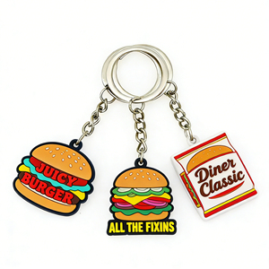Porte-clés en caoutchouc personnalisé série 2D, pendentif de sac en PVC souple durable, mini décoration, cadeau promotionnel - Product Image 3