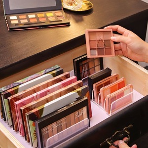 Acrylic Cosmetic Storage Rack Multi Compartment For Eyeshadow Powder Blush <b>Makeup</b> Organizer Desktop Drawer Use <b>Transparent</b> - Product Image 3