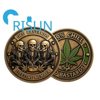 Monedas de desafío personalizadas 3D de doble cara con diseños de cerveza, motocicleta, esqueleto, cigarro, divertidas, para la Fraternidad de los Viejos Bastardos, Club de Amistad