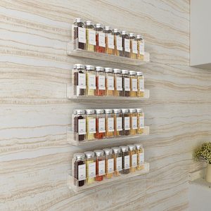 Support mural en acrylique pour épices, étagère suspendue pour armoires, <span class=keywords><strong>placard</strong></span> ou garde-manger, organisateur mural pour épices - Product Image 5