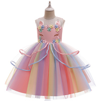 Robe de mariée à queue de style occidental Robe de bébé fille élégante à col ras du cou Robes à perles pour enfants de 10 ans