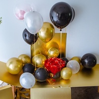 joyeux anniversaire saint valentin, cadeau fort, Transparent, rose bleu or, boîte Surprise, Ballon avec hélium