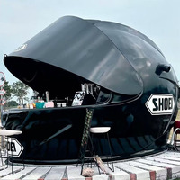 Kiosque à café en aluminium sculpté sur mesure en forme de casque pour extérieur, idéal pour les zones touristiques et les grands food trucks