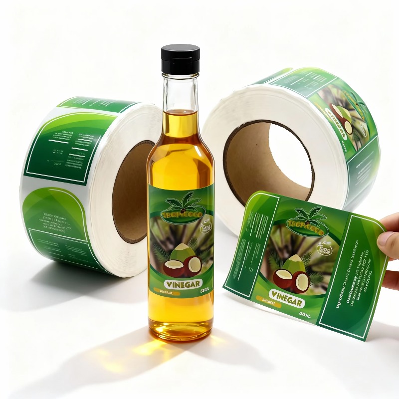 Custom Design Takeaway Welcome Stickers Adhesive Vinyl Food Label Rolls for Chocolate Pet Food Cookies Sandwich Packaging