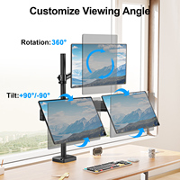 Support de moniteur triple de 32 pouces Support d'ordinateur à 3 bras pour support de moniteur