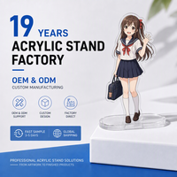 Standee Akrilik Hadiah untuk Penggemar Anime, Akrilik Kristal Bening dengan Foil Emas & Perak untuk Dekorasi Meja, Epoxy Dome & Foil Emas