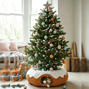 Lit tunnel pliable pour chat sur le thème de Noël, imprimé bonhomme de neige, en flanelle douce, cachette pour <span class=keywords><strong>chaton</strong></span>, idéal pour le jeu autonome - Product Image 5