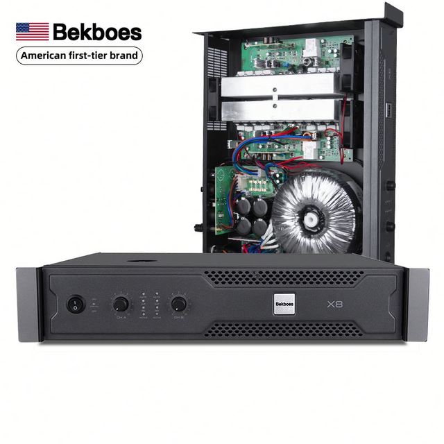 Bekboes X8 Volume Control Led Indicator High Power Output 800w*800w Heat Dissipation System Professional Amplifier for Singing
