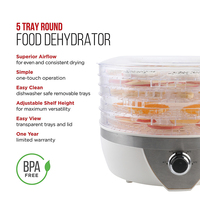 5 Lagen Huishoudelijke Fruit En Groente Droger Voedsel Dehydrator Voedsel Droger Elektrische Plastic Engels 5 Trays Xj Of Oem Odm