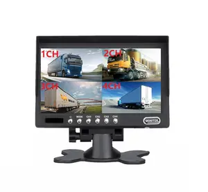 12v tela de visão traseira 24v, 4 formas, 4ch, veículo pesado, hd tft colorido, 7 polegadas, hd, monitor lcd para carrinho e ônibus