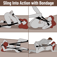 Sangle de Contrainte à Jambes Ouvertes BDSM avec Sangle de Cuisse Rembourrée pour Bondage, Jouets Sexuels en Polyester pour Homme et Femme