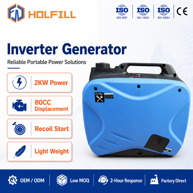 Factory Direct BAC2000i 2KW Inverter Generator 80CC Recoil Start 230V 50Hz Light Weight for Home Outdoor Camping